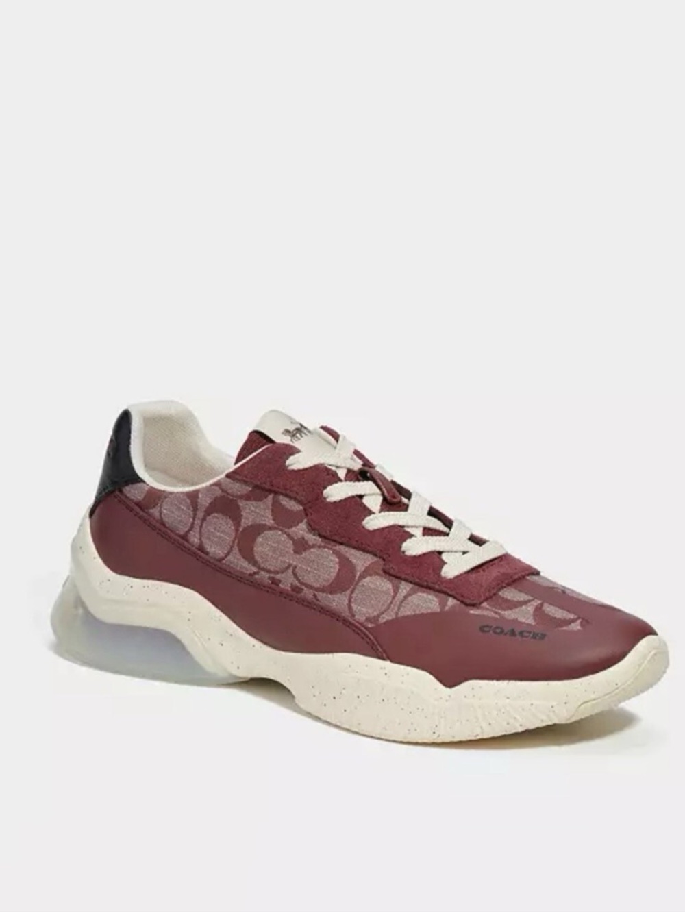 Coach Burgundy Logo-Print Low-Top Sneaker